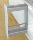 Hettich ArciTech Narrow Pullout units NL 500 mm — ArciTech Narrow Pullout (Height 94+186mm)/ Silver/ 20 Kg/ Depth 500 mm