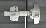 Hettich Sensys 8645i Hinge - TH52 for 15-24 mm thick doors; Opening angle 110° with 4 Hole Mounting Plate — 1