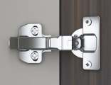 Hettich Onsys 4447i Clip On Hinge - TH52 for 14-25 mm thick doors; Opening angle 105 0 — mounting plate and cover caps