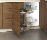 Hettich 1 Moving Corner Cargo Series set of 4 baskets Chrome Finish